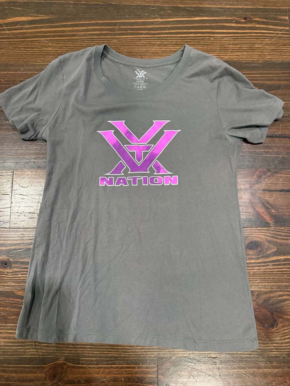 Vortex Nation Size Large Gray Short Sleeve T-Shirt